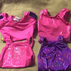 Lot of three gymnastics leotards